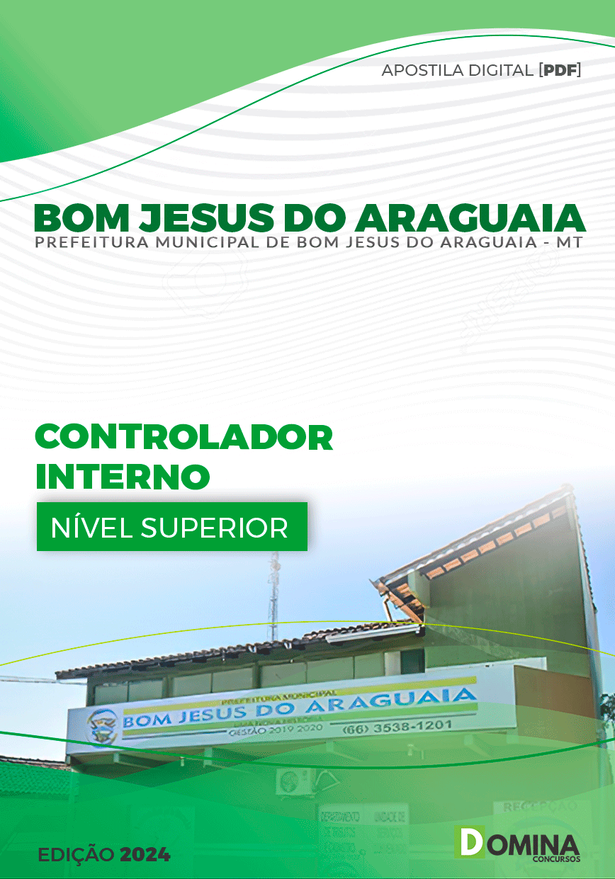 Apostila Pref Bom Jesus Araguaia MT 2024 Controlador Interno