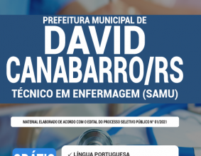 Apostila Prefeitura de David Canabarro – RS – Técnico em Enfermagem (SAMU)