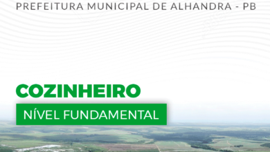 Apostila Prefeitura Alhandra PB 2024 Cozinheiro