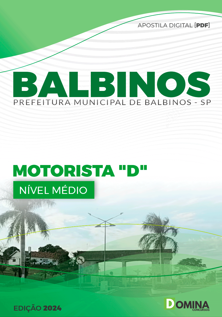 Apostila Prefeitura Balbinos SP 2024 Motorista D