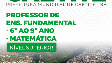 Apostila Prefeitura Caetité BA 2024 Professor de Matemática