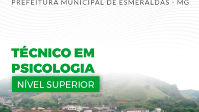 Apostila Prefeitura Esmeraldas MG 2024 Técnico Psicologia