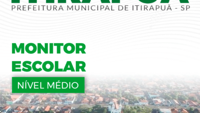 Apostila Prefeitura Itirapuã SP 2024 Monitor Escolar