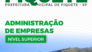 Apostila Prefeitura Piquete SP 2024 Administração de Empresas