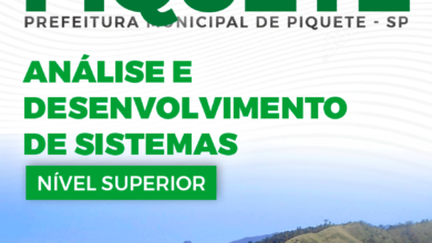 Apostila Prefeitura Piquete SP 2024 Análise Desenvolvimento Sistemas
