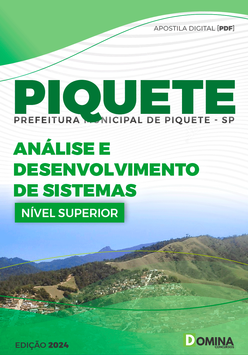 Apostila Prefeitura Piquete SP 2024 Análise Desenvolvimento Sistemas