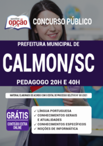 Apostila Prefeitura de Calmon – SC – Pedagogo 20h e 40h