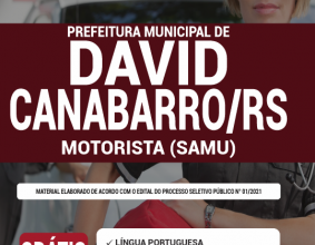 Apostila Prefeitura de David Canabarro – RS – Motorista (SAMU)