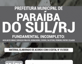 Apostila Prefeitura de Paraíba do Sul – RJ – Fundamental Incompleto