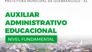 Pref Quebrangulo AL 2024 Auxiliar Administrativo Educacional