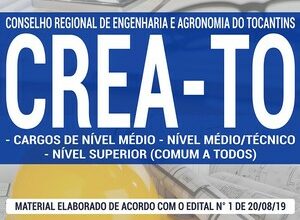 Apostila Concurso CREA TO – COMUM A TODOS OS CARGOS DE NÍVEL MÉDIO, MÉDIO/TÉCNICO E SUPERIOR