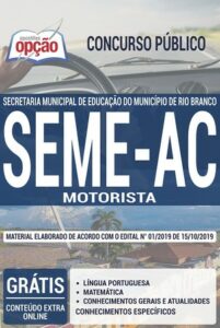 Apostila Concurso SEME AC – MOTORISTA