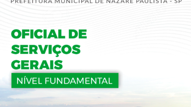 Apostila Oficial de Serviços Gerais Nazaré Paulista SP 2024