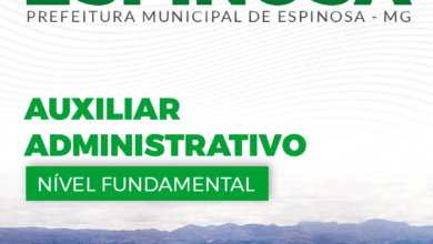 Apostila Prefeitura Espinosa MG 2024 Auxiliar Administrativo