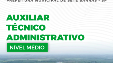 Apostila Prefeitura Sete Barras SP 2024 Auxiliar Técnico Administrativo