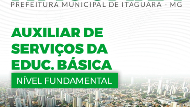 Apostila Auxiliar de Serviços Educação Básica Itaguara MG 2024