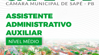 Apostila Câmara Sapé PB 2024 Assistente Administrativo Auxiliar