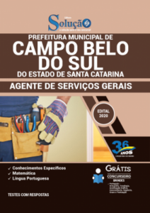 Apostila Câmara de Campo Belo do Sul – SC – Agente de Serviços Gerais