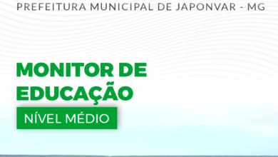 Apostila Monitor de Educação Japonvar MG 2024