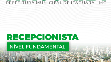 Apostila Recepcionista Itaguara MG 2024