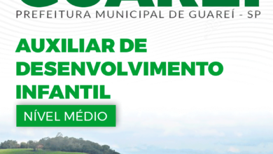 Apostila Auxiliar de Desenvolvimento Infantil Guareí SP 2024