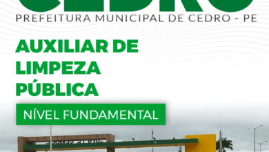 Apostila Auxiliar de Limpeza Pública Cedro PE 2024