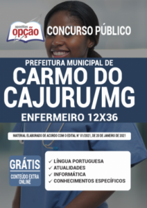 Apostila Prefeitura de Carmo do Cajuru – MG – Enfermeiro 12X36