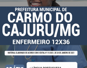 Apostila Prefeitura de Carmo do Cajuru – MG – Enfermeiro 12X36