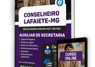 Apostila Prefeitura de Conselheiro Lafaiete – MG 2024 – Auxiliar de Secretaria