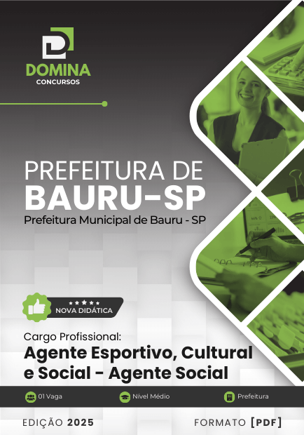 Novo Material: Apostila Agente Social Bauru SP 2025