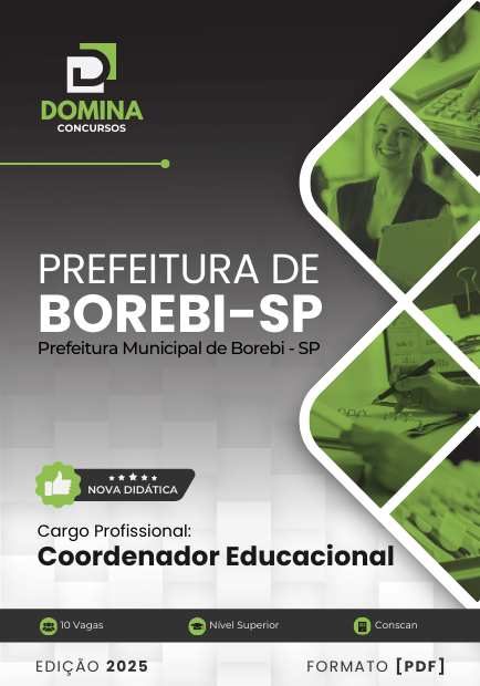 Novo Material: Apostila Coordenador Educacional Borebi SP 2025