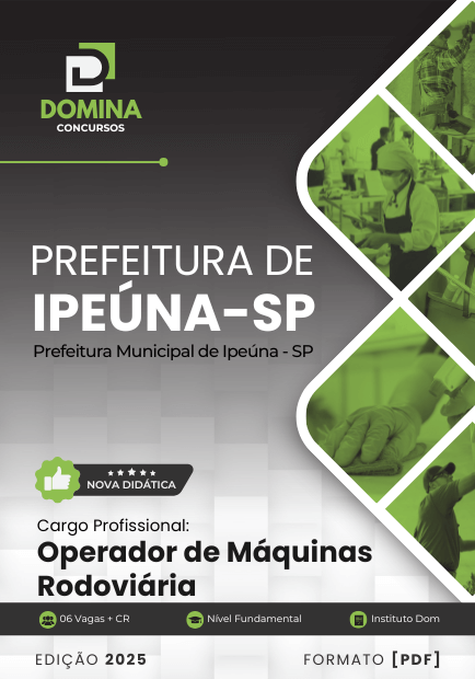 Novo Material: Apostila Operador de Máquinas Rodoviárias Ipeúna SP 2025