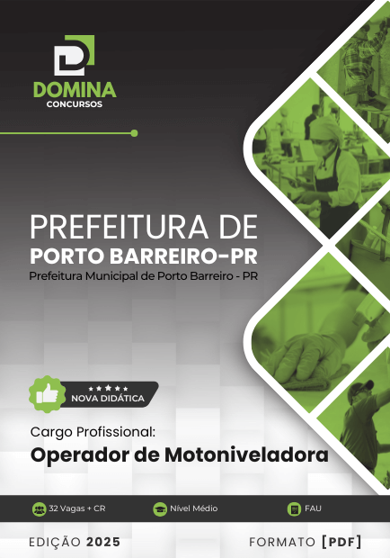Novo Material: Apostila Operador de Motoniveladora Porto Barreiro PR 2025 Novo Material: Apostila Operador de Motoniveladora Porto Barreiro PR 2025