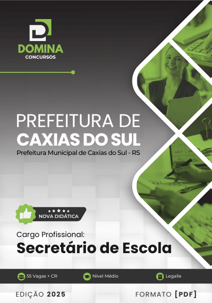 Novo Material: Apostila Secretário de Escola Caxias do Sul RS 2025