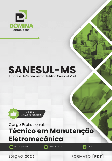 Novo Material: Apostila Técnico Manutenção Eletromecânica SANESUL MS 2025 Novo Material: Apostila Técnico Manutenção Eletromecânica SANESUL MS 2025