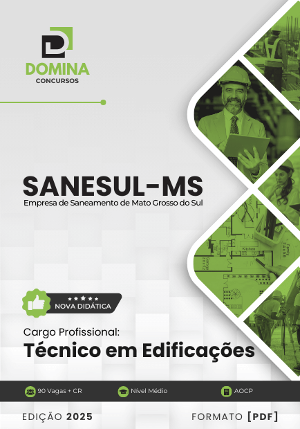 Novo Material: Apostila Técnico em Edificações SANESUL MS 2025