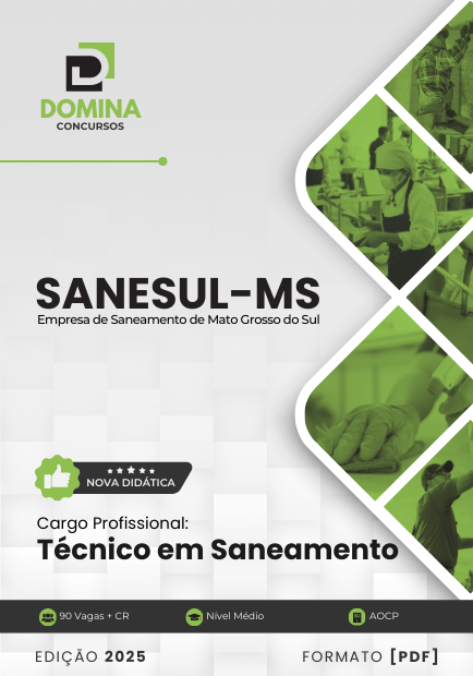 Novo Material: Apostila Técnico em Saneamento SANESUL MS 2025 Novo Material: Apostila Técnico em Saneamento SANESUL MS 2025