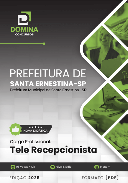 Novo Material: Apostila Tele Recepcionista Santa Ernestina SP 2025