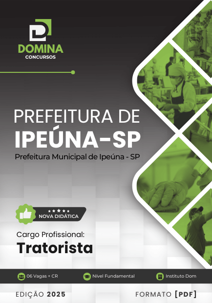 Novo Material: Apostila Tratorista Ipeúna SP 2025