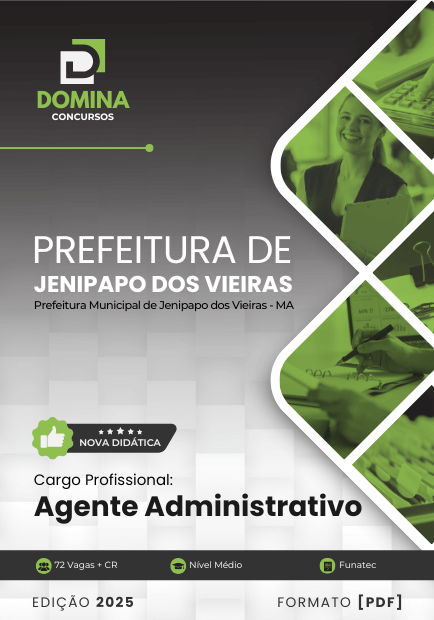 Novo Material: Apostila Agente Administrativo Jenipapo dos Vieiras MA 2025