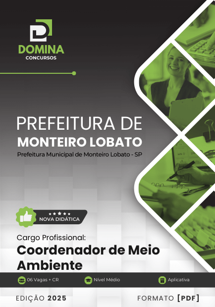 Novo Material: Apostila Coordenador de Meio Ambiente Monteiro Lobato SP 2025