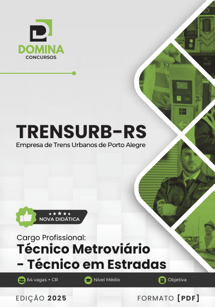 Novo Material: Apostila Técnico Metroviário Técnico em Estradas TRENSURB RS 2025