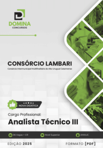 Novo Material: Apostila Analista Técnico III Consórcio Lambari SC 2025