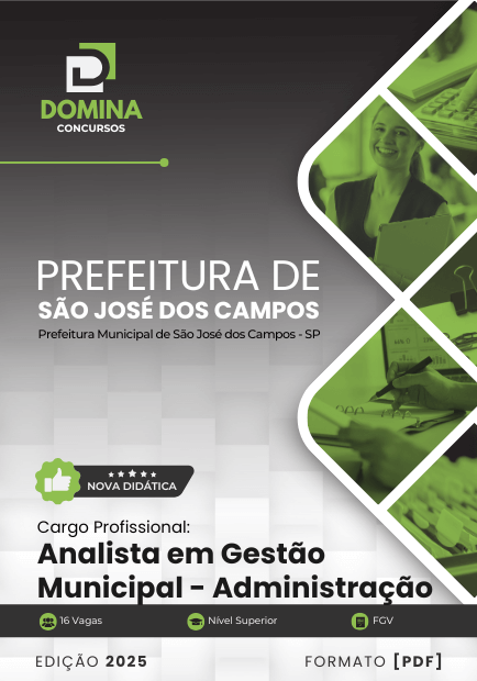 Novo Material: Apostila Analista em Gestão Administração São José dos Campos SP 2025