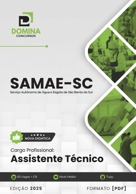 Novo Material: Apostila Assistente Técnico SAMAE São Bento do Sul SC 2025 Novo Material: Apostila Assistente Técnico SAMAE São Bento do Sul SC 2025