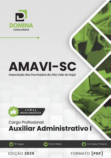 Novo Material: Apostila Auxiliar Administrativo AMAVI SC 2025