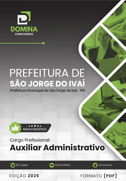 Novo Material: Apostila Auxiliar Administrativo São Jorge do Ivaí PR 2025