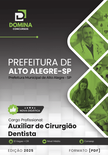 Novo Material: Apostila Auxiliar de Cirurgião Dentista Alto Alegre SP 2025