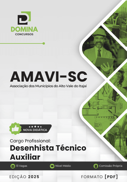 Novo Material: Apostila Desenhista Técnico Auxiliar AMAVI SC 2025