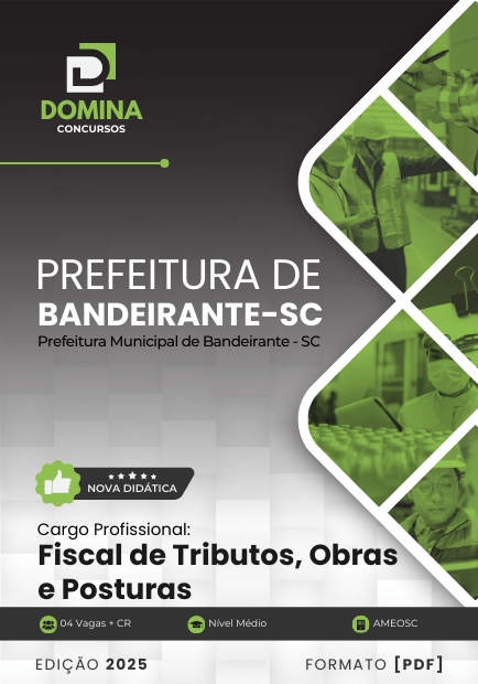 Novo Material: Apostila Fiscal de Tributos Obras e Posturas Bandeirante SC 2025